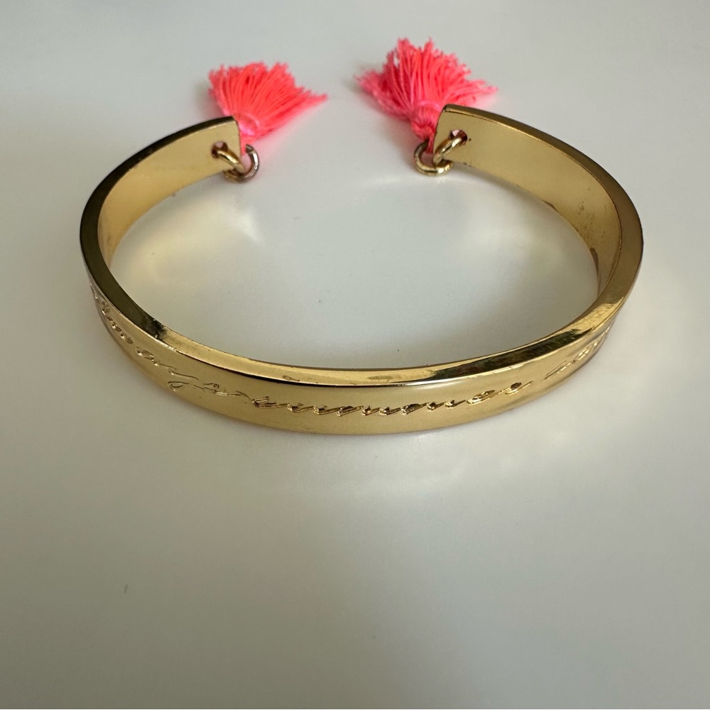 Lilly Pulitzer "It's Always Summer Somewhere" Pink Tassel Cuff Bracelet